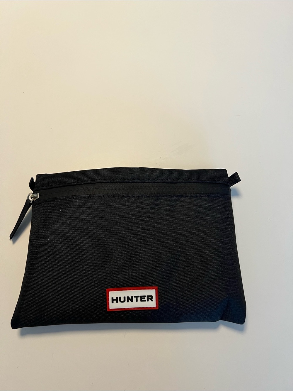 Hunter Black Toiletry Pouch with Logo Patch